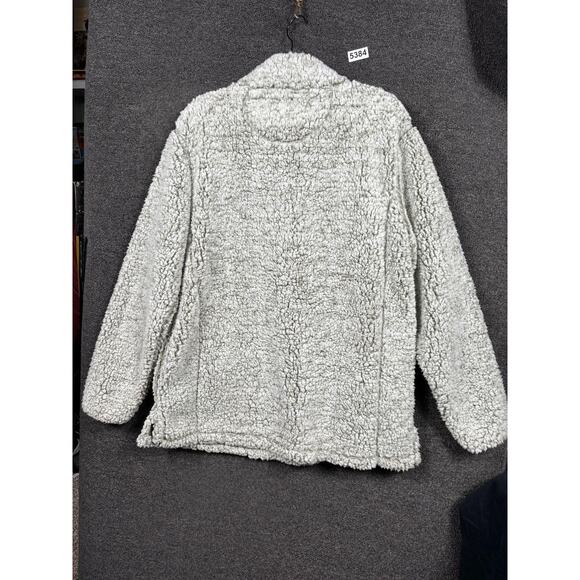 Simply Southern Pullover Womens XL Gray Sherpa Fleece Quarter Zip Teddy Cozy - Picture 2 of 9